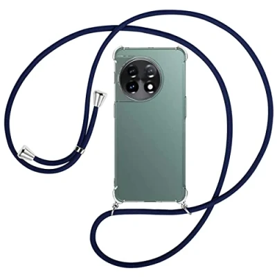 Abbildung von mtb more energy® Handykette kompatibel mit OnePlus 11 dunkelblau Smartphone Hülle zum Umhängen Anti Shock Full TPU Case