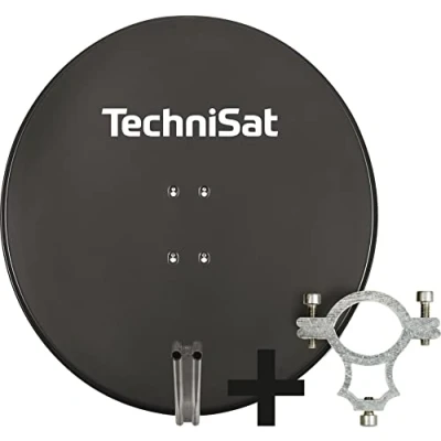 Abbildung von TechniSat SATMAN 850 Plus Satellitenschüssel (85 cm Sat Anlage, Antenne mit Masthalterung und Halteschelle, vorbereitet für die Aufnahme eines 40 mm LNB) Grau