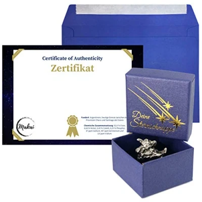 Abbildung von Makai Edelstein Eisenmeteorit Sternschnuppe echter Meteorit, ca. 15g