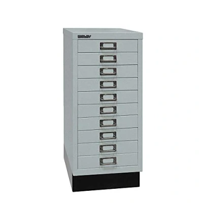 Abbildung von BISLEY MultiDrawer, 29er Serie mit Sockel, DIN A4, 10 Schubladen, Metall, 355 Silber, 38 x 27.9 67 cm