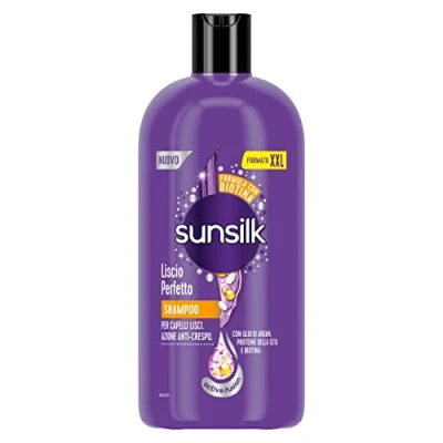 Abbildung von Sunsilk, Perfektes glattes Shampoo, Shampoo für langes und seidiges Haar, Formel Active Fusion mit Arganöl, Seidenprotein Biotin sichtbar gesundes XXL 810 ml