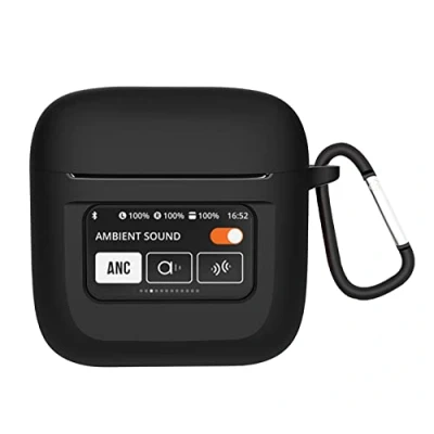 Abbildung von GIOPUEY Hülle Kompatibel mit JBL Tour Pro 2, Silikon Stoßfeste Schutzhülle, Ultradünn Case Cover, Kein Geruch, Schwarz
