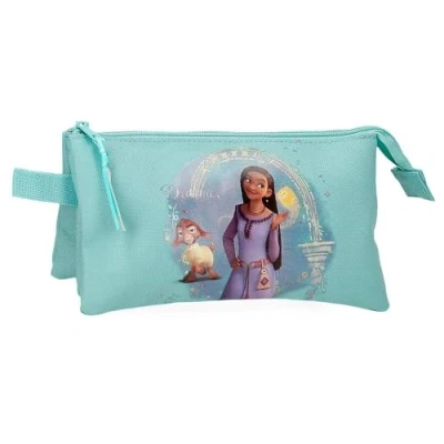 Abbildung von Joumma Disney Wish Dreamer Dreifach Federmäppchen, blau, 22 x 12 5 cm, Polyester, 1,32 l, Talla única, Dreifachmäppchen