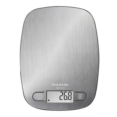 Abbildung von Taurus Easy Inox, Elektronische Küchenwaage, 5 kg, 1 g, Edelstahl, Arbeitsplatte