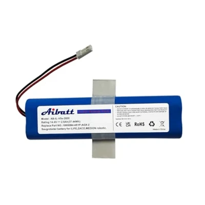 Abbildung von Aibatt Li ion akku,Ersatzakku für iLife Zaco V5s Pro,V5x,V4,V3s Pro,V8s,V50,V80,V85 Home Cleaner Heimroboter, Ersatz 18650B4 4S1P AGX 2 Akku.(14.4V / 2600mAh)