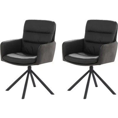 Abbildung von Jockenhöfer Gruppe Drehstuhl &quot;Audrey&quot;, (Set), 2 St., Leder, Echtleder, inklusive Drehfunktion (360 drehbar), Materialmix