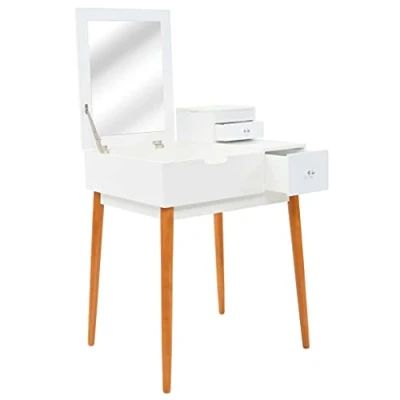 Abbildung von vidaXL Schminktisch MDF 60x50x86 cm Kosmetiktisch Frisiertisch Kommode Spiegel