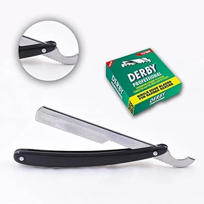 Abbildung von Rasierer Herren Ustura rasiermesser Rasierklingen mit wechselklingen Straight Razor + 100 Derby Klingen Shaving Set Nassrsur