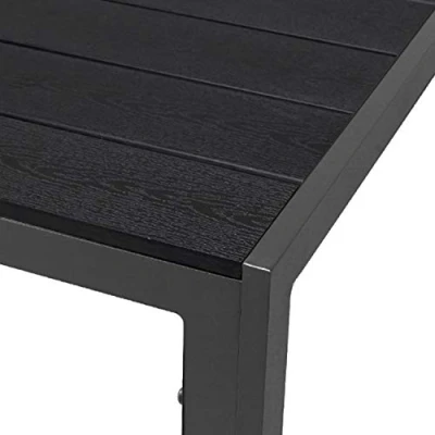 Abbildung von INDA Exclusiv Küchentisch Gartentisch Aluminium WPC anthrazit / schwarz 160x90cm