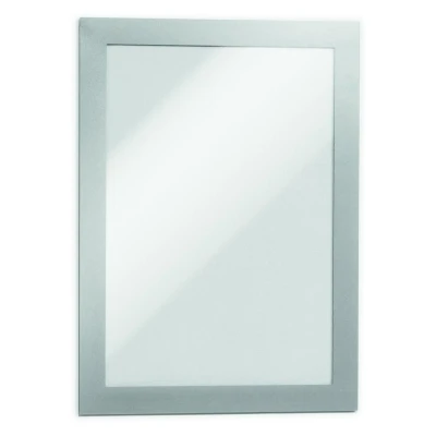 Abbildung von Durable Info Rahmen Duraframe (A5, selbstklebend mit Magnetverschluss) 2 Stück, silber, 487123