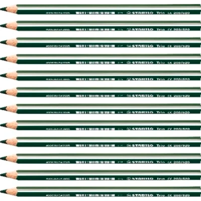 Abbildung von Dreikant Buntstift STABILO Trio dick 12er Pack grün