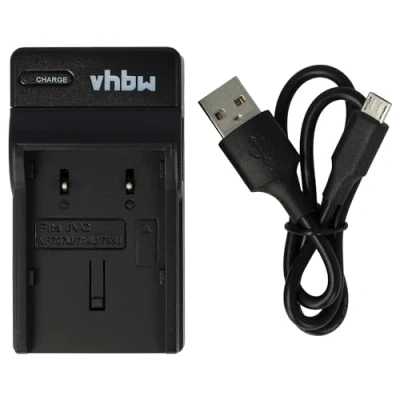Abbildung von vhbw USB Ladegerät kompatibel mit JVC BN VF707, VF707U, VF714, VF714U Kamera Camcorder/Akku Ladeschale, Ladeanzeige, 8,4 V