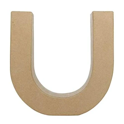 Abbildung von Décopatch AC414O Buchstabe &quot;u&quot; Fantasie aus Pappmaché, 5 x 22 cm, zum Verzieren, ideal für Ihre Wohndeko, Kartonbraun