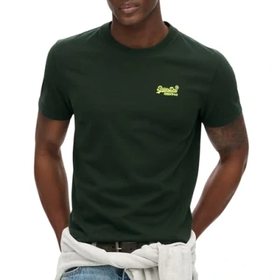 Abbildung von Superdry TEE Vintage LOGO EMB Tshirt basic, Herren, Größe: Medium, Forest green fluro yellow