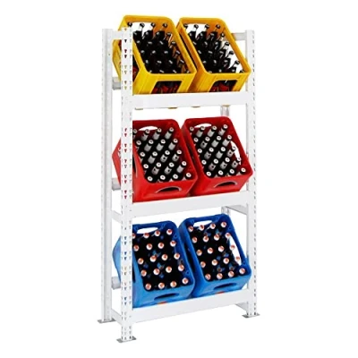 Abbildung von PROREGAL Getränkekistenregal Tegernsee Weiss 6 Kisten HxBxT 160x80x30 cm Kistenregal Kastenregal Wasserkastenregal Getränkeregal