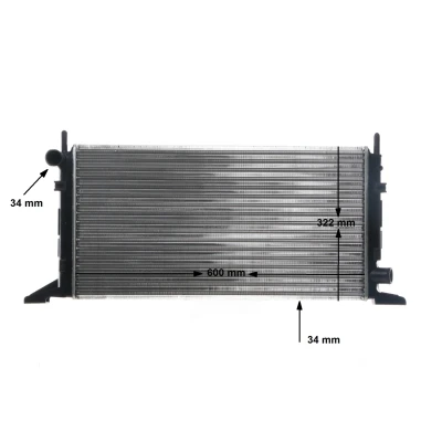 Abbildung von MAHLE ORIGINAL CR 157 000S Kühler, Motorkühlung für Fahrzeuge ohne Klimaanlage 600 300 32 Kühlrippen mechanisch gefügt FORD: ESCORT 4 Cabriolet