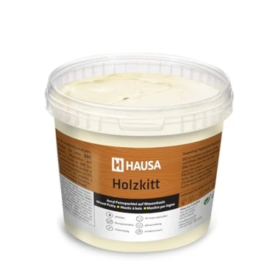 Abbildung von HAUSA Holzkitt 1 kg Fichte Holzspachtelmasse, Kitt für Holz, Holzspachtel/Füllmasse zum Reparieren von Holzschäden gebrauchsfertig ausgezeichnete Füllkraft schnelltrocknend rissbeständig