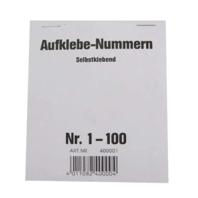 Abbildung von Wolf &amp; Appenzeller 400001 Gewinnaufklebe Nummern 1 100, selbstklebend