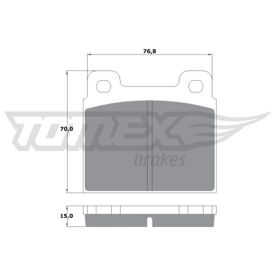 Abbildung von TOMEX brakes TX 10 18 Bremsbelagsatz MERCEDES BENZ: Pagode Cabrio, /8 Limousine, S Klasse PORSCHE: 911 Coupe, Targa, Cabrio