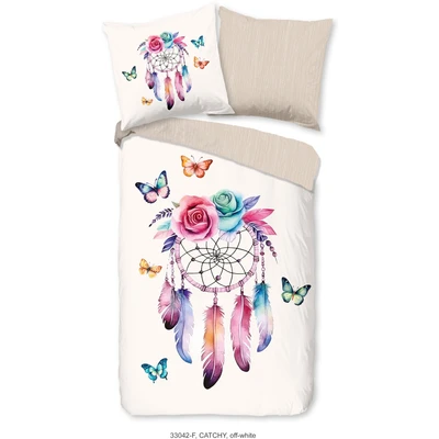 Abbildung von good morning Kinderbettwäsche &quot;Catchy&quot;, Flanell Biber, 135x200, Warm, Reißverschluss, Wende, Kind, Federn Sand