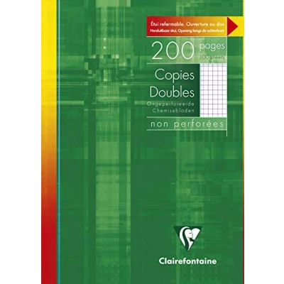 Abbildung von Clairefontaine 5722C Packung (mit 100 Kanzleibögen DIN A4, 21 x 29,7 cm, kariert, nicht perforiert, ideal für die Schule) weiß