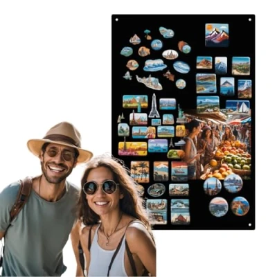 Abbildung von Anwicar Magnettafel Magnetische Pinnwand 60x40 cm aus Stahl, ideal für Magnete und Notizen, magnetisches Whiteboard, beschreibbare Tafel mit Kreidemarkern, inkl. Montageset Schwarz