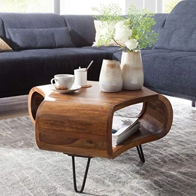Abbildung von KADIMA DESIGN Massiver Couchtisch 55x38x55 cm Sheesham Wohnzimmertisch Holz Wohnzimmer