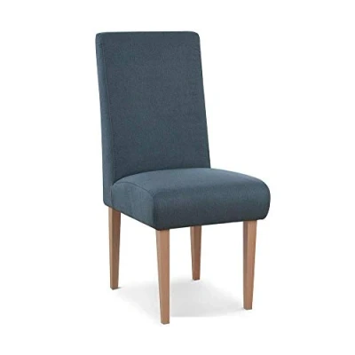 Abbildung von CAVADORE Esszimmerstuhl Kira / Polsterstuhl für Küche, Esszimmer oder Wohnküche Passend zur Küchengarnitur Leichte Fleckenentfernung dank Soft Clean 48 x 103 62 Flachgewebe: Blau