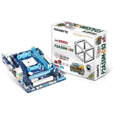 Abbildung von Gigabyte GA F2A55M DS2 Mainboard Sockel FM2+ (Micro ATX, AMD A55, 2X DDR3 Speicher, 4X SATA II, DVI D, RJ 45, USB 2.0)