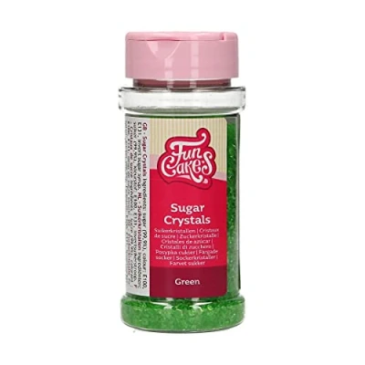 Abbildung von FunCakes Sugar Crystals Grün: Kuchenstreusel, guter Geschmack, perfekt zum Dekorieren von Kuchen, farbige Zuckerkristalle. 80 g.