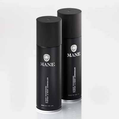 Abbildung von MANE coloriertes Haar Haarverdichtung Spray dunkelbraun 200 ml x 2