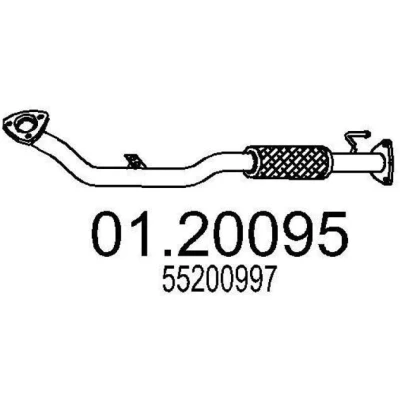 Abbildung von MTS 01.20095 Abgasrohr 920 vorne für Mittelschalldämpfer FIAT: Doblo I Cargo, Kombi