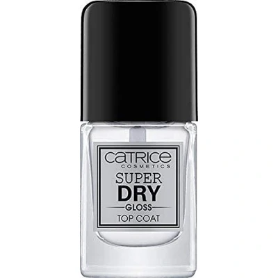 Abbildung von CATRICE Super Dry Gloss Top Coat, Unter und Überlack, transparent, schnelltrocknend, ohne Aceton, vegan, Mikroplastik Partikel frei (10,5ml)