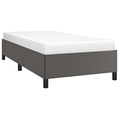 Abbildung von vidaXL Polsterbett Kunstlederbett Bett Einzelbett Bettgestell Bettrahmen Lattenrost Schlafzimmerbett Schlafzimmermöbel Grau 100x200cm Kunstleder