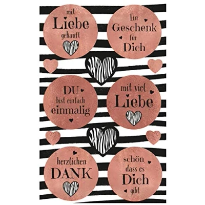 Abbildung von Avery Zweckform 12 Deko Sticker Gute Wünsche (Aufkleber, Geschenke, Karten, Glückwünsche, Geburtstag, Feier, Party, Danke) Art. 57084