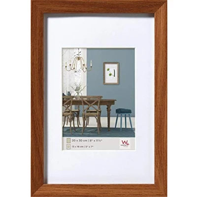 Abbildung von walther design Bilderrahmen eiche dunkel 24 x 30 cm mit Passepartout, Fiorito Holzrahmen EF430P