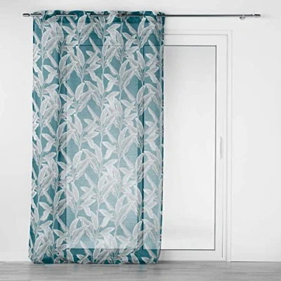 Abbildung von Douceur d&#039;Intérieur, Vorhang mit Ösen, 140 x 240 cm, Blau, sandgestrahlter Voile, Bedruckt, Isibelle