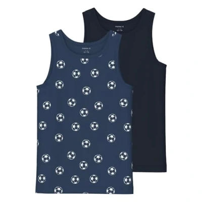 Abbildung von NAME IT Jungen NKMTANK TOP 2P Dark Denim Football NOOS Unterhemd, 122/128