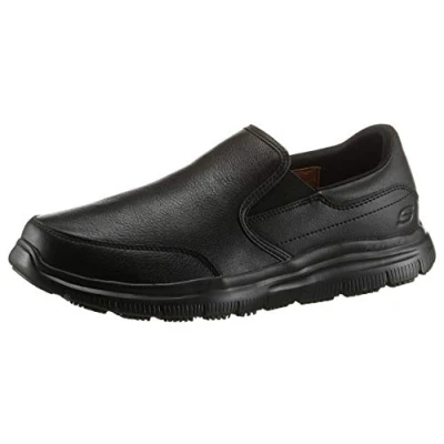 Abbildung von Skechers Herren Flex Advantage Sr Bronwood Slip On Sneaker, Black Leather, 40 EU