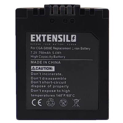 Abbildung von EXTENSILO 1x Akku Ersatz für Panasonic CGR S006E, DMW BMA7 Kamera (750mAh, 7,2V, Li Ion)