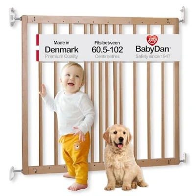 Abbildung von BabyDan Multidan Rolltor aus Holz, ausziehbar, Buche, 60,5—102 cm — Schraubbefestigung