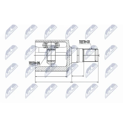 Abbildung von PASCAL G7G014PC Gelenksatz getriebeseitig FORD: S Max Mk1, MONDEO 4