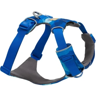 Abbildung von Ruffwear Front Range Hundegeschirr, reflektierendes Y Geschirr, verstellbares, bequem gepolstertes Alltagsgeschirr für Spaziergänge und Hunderennen, 2 Leinenbefestigungen, Coastal Mountains L/XL