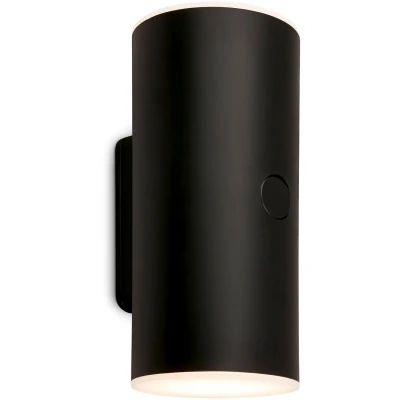 Abbildung von Briloner Leuchten Außen Wandleuchte 3786015, Touch, dimmbar in Stufen, USB Aufladung, Akku, Spritzwasserschutz, warmweiße Lichtfarbe, 15 min. Timer, LED fest verbaut, Warmweiß, Außenleuchte, 15,5x7x8 cm (HxBxT), Schwarz, 6W, Aussen, Hauswand