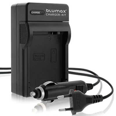 Abbildung von Blumax Ladegerät für Canon Kamera LP E8 Akku inkl. Netzteil und Stecker fürs Auto