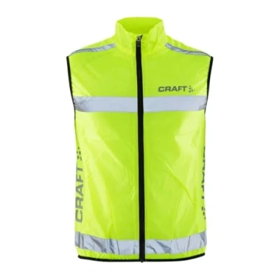 Abbildung von Craft Windweste Visibility Vest (Gr.S XXL), Warnweste Unisex mit Reißverschluss, Fahrradweste, Laufweste, Reflektierend, XL