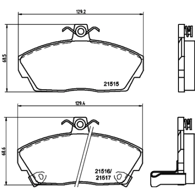 Abbildung von HELLA 8DB 355 018 031 Bremsbelagsatz mit akustischer Verschleißwarnung Bremssattelschrauben HONDA: CIVIC 7 Hatchback, 6 Hatchback