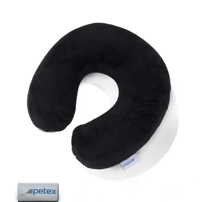 Abbildung von PETEX 44490004 Nackenrolle, Velours, 29 x 28 cm, schwarz
