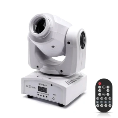 Abbildung von UKing 50W LED Moving Head with Fernbedienung Discolicht DMX Lichteffekte Partylicht 8 GOBO Farben DJ Licht 9/11 Kanäle für Bar Club Bühnenlicht (Weiß)