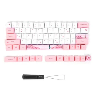 Abbildung von Goshyda PBT Keycap, 73PCs Keycap Mechanisches Tastaturzubehör Langlebig Hilft bei der Verwendung eines solchen Keyboard Keycaps für(6064 Girls)